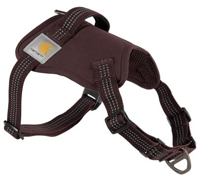 Carhartt Nylon Duck No Pull Dog Harness, Fully Adjustable Dog Harness with Quick Control Handle and Reflective Accents, Deep Wine, Medium