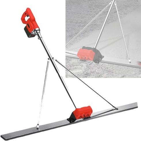 Grattoir éLectrique pour BéTon Outil de Finition pour béton, kit vibratoire pour Chape en béton, Outil de Finition pour Chape en Ciment sans Fil à Batterie, règle de nivellement pour béton 3