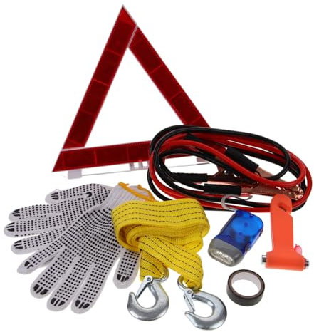 BESTYASH Kit De Dépannage Automobile Multifonction 8 Pièces Pour Voiture, Accessoire Sécurité Routière, Outil D'urgence Véhicule, Utilisation Toute Saison, Assistance Routière Pratique
