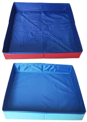 2PCS Doggie Wading Pool, Dog Kiddie Pool, Dogs Paddling Pool, Non-Inflatable Save Space Pet Puppy Bathing Tub, Anti-Slip Square Shaped Folding Swimming Pools for Dog, for Puppy Cats Animals