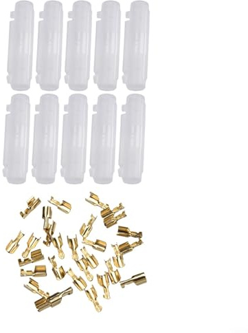 10 Piece In Line Fuse Holder 6x30mm with Crimp Terminal Push Fit Shell for Electrical Fuse Applications on Motorbikes and Quads (white shell+terminal)