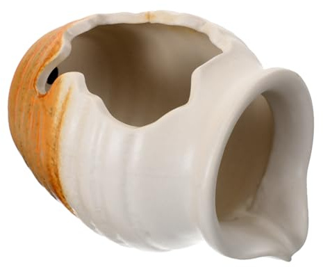 TOYANDONA Ceramic Garden Fountain Spitter Pot Decorative Water Feature DIY Outdoor Ornament White Small for Patio Balcony Landscaping