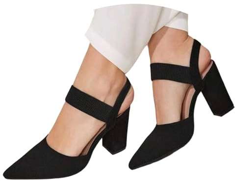Elegante Zapato de tacón de Malla con Tira Trasera, Punta Afilada y Parte Superior Transparente en diseño Reservado, Mujer, Verano._1