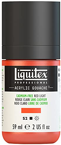 Liquitex 2059893 Professional Acryl Gouache - Kadmiumfrei Rot Hell , 59ml Flasche, matt - Acrylfarbe mit Gouache Eigenschaften, Hochdeckend, Wasserfest & Lichtecht