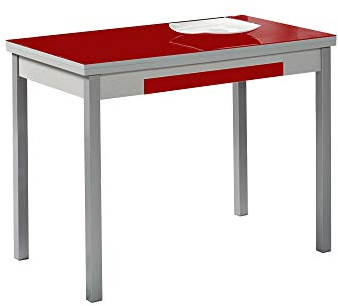 ASTIMESA Mesa de Cocina Extensible con Alas Rojo 70x110cm