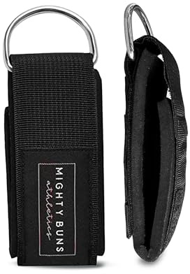 Mighty Buns Ankle Strap for Cable Machine Exercises | Premium Thick Neoprene Padding, Superior Comfort for Heavy Lifts During Glute and Leg Weight Exercises, Bonus Carrying Bag (Black (2 pcs))