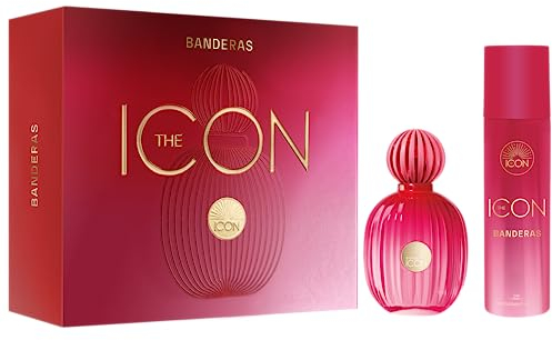 Banderas - Coffret cadeau The Icon pour Femme EDP 100 ml + DEO 150 ml - Longue Durée - Parfum sophistiqué et sensuel - Notes vanillées et florales - Idéal pour les événements spéciaux