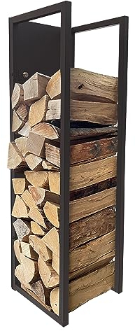 QUICK STAR Étagère murale en métal pour bois de cheminée 25 x 25 x 90 cm