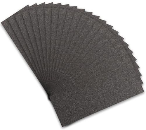 STEBRUAM Profi Schleifpapier Set 180 Körnung, 21 Stück Nass und Trocken Schleifpapier für Auto/Holzmöbel/Stein/Lack/Metall/Glas, 23 x 9 cm Schmirgelpapier
