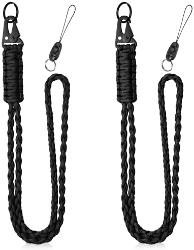Vicloon Paracord Schlüsselanhänger, 2 Stück Umhängeband Schlüsselband, Paracord Lanyard mit Metall Ring und Mini Abnehmbare Geflochtenes Lanyard für Schlüssel, Ausweishalter