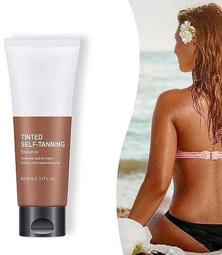 Crème Autobronzante 60ml, Lotion de Bronzage sans pour Peau Bronzante Plus Foncée (Couleur assortie)
