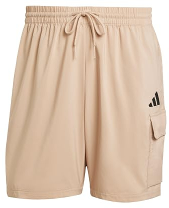 Adidas Herren Essentials SMALL Logo Cargo Chelsea Short, Warm Sandstone/Black, XXL