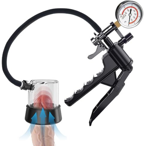 NAIXBTY Männer Penispumpen Eichel streckt Masturbator Vakuum Pumpe mit Griff und Manometer Verbesserung Spannung Gerät Profi männlich Eichel Stretcher Kit SM Männer Erotik Erektionzhilfe Sex Spielzeug