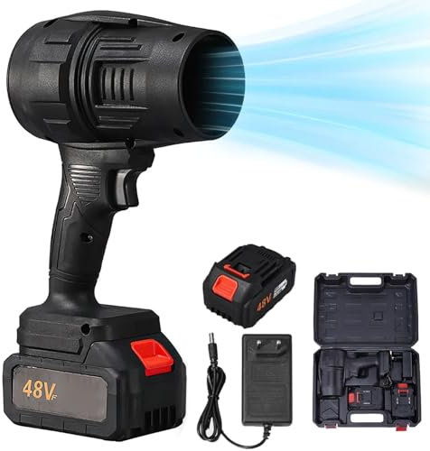 Seese Cordless Laubbläser, Turbo Jet Gebläse Laubbläser, Turbo Gebläse Akku mit 21V 1500mAh Akkus, 300000 U/min Elektrische Staubgebläse Luftbläser, Tragbare Laubbläser für Rasen, Auto, Outdoor, Haus