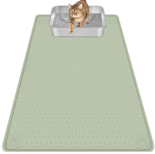 Bartuke Cat Litter Mat Large, 40 x 28 Silicone Litter Mat for Litter Box