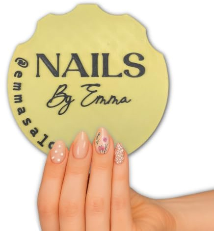 SignKraft3D Custom Nail Art Photography Prop – Personalized Branding Disk for Nail Technicians, Nail Salon Display, Acrylic & Gel Nail Set Showcase, Nail Tech Photo Prop Social Media Tool, Sage Black