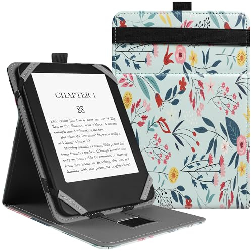 VOVIPO Universal Hülle für 6,6.8 7 Kindle Paperwhite/colorsoft eReaders,Schutzhülle mit Handschlaufe Kompatibel mit Kindle/Kobo/Tolino/Pocketook/Sony 6-6.8-7 Zoll ebook Reader-Spring Bloom
