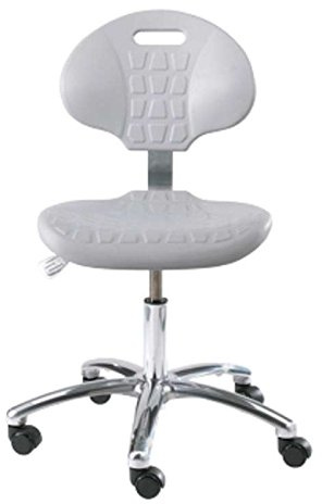 Everlast Polyurethane Chair, Manual Back Adj., 5-Star Polished Aluminum Base, Dual Wheel Hard Floor Casters, Seat Height Adjustment 15.5-20.5