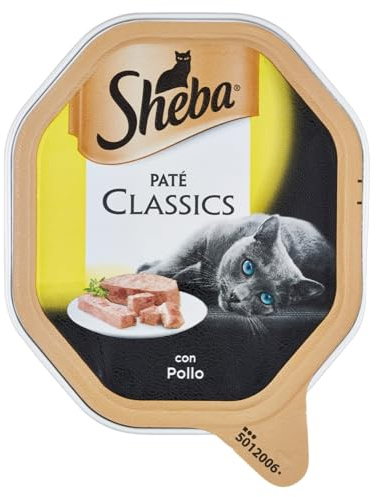 Sheba Paté Classics, Cibo per Gatto con Pollo - 22 Vaschette da 85 g, Totale: 1870 g