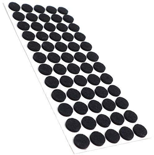 Adsamm® / 60 x deslizantes de Fieltro autoadhesivos/Negro/ø 14 mm/Redondo/Deslizantes de Fieltro para Muebles de 3,5 mm de Grosor/Deslizantes para Muebles y Suelos
