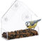 3er Set Fenster-Vogelfutterhaus, für Wildvögel, 3 Saugnäpfe, Futterstation mit Dach, HBT: 15 x 15 x 7 cm, transparent