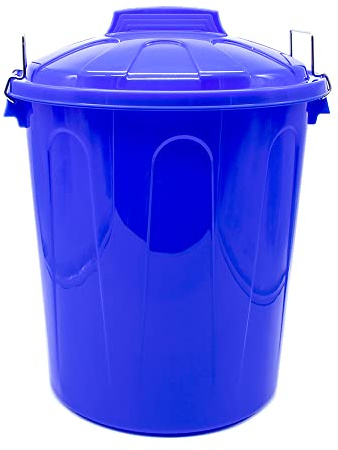CABLEPELADO Cubo basura plastico comunidad con tapa 100 Litros (Azul)
