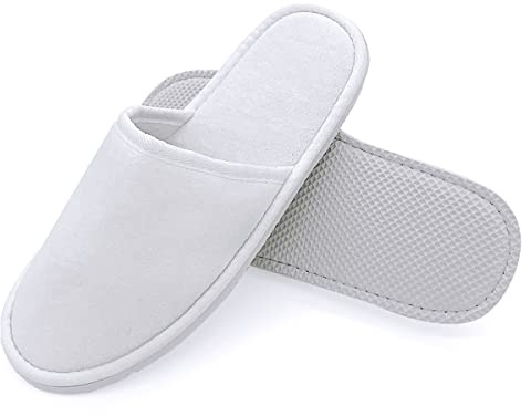 JOMIX Set Ciabatte Ospiti Lavabili in Spugna Pantofole da Viaggio Hotel SPA Punta Chiusa MD3762 (Bianco C 2 Paia, 40/41)