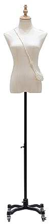 Mannequin busto da donna, altezza regolabile 130-190 cm, modello manichino con base mobile in metallo, per abbigliamento, abbigliamento, gioielli, cucito, senza testa e braccioli