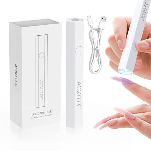 Aokitec 24W UV Lampe für Gelnägel, UV Lampe Nägel Tragbarer LED Lampe Nägel zum Aushärten von Nail Sticker Nail Tips Nagellack Aufbaugel UV Nagelfolie Nagelkleber für Nägel Selber Machen