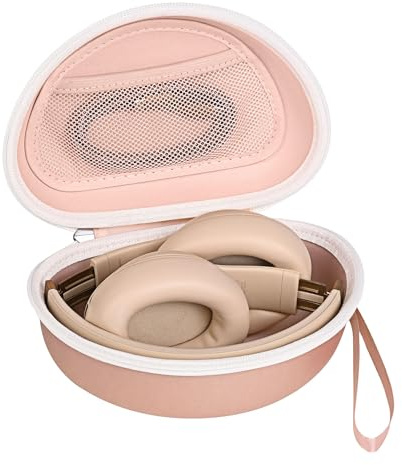 Hard Headphone Case for Beats Solo 4, Studio Pro, Solo 3, Studio 3, Solo 2,Over Ear Headphone Carrying Case with Storage Cable Bag Strap for Travel (Champagne)