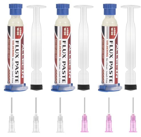 ALLECIN 3 Pièces Flux Soudure Sans Nettoyage 10mL Pâte de Flux de Souder Sans Plomb 10CC No Clean Solder Flux Paste AEC-559 pour SMD PCB BGA Électronique