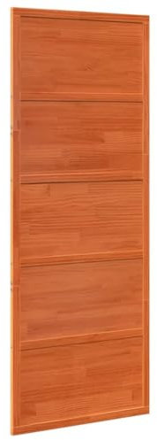 VidaXL Porta del Granaio Marrone 80x208 cm in Legno Massello di Pino, Porta della Stalla Scorrevole per Interni