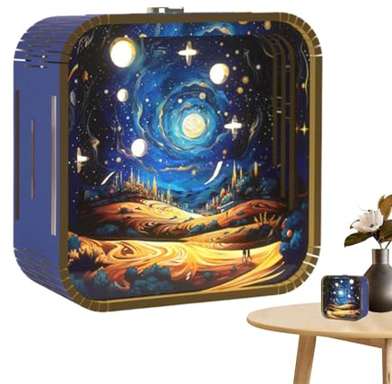 Puzzles para Adultos, luz Nocturna Puzzle – Kit de de Madera acrílica, Kits de Modelos artesanales creativos Lindos con luz Nocturna, decoración de la casa para el Mes