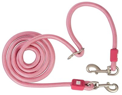 Max & Molly - Guinzaglio multifunzione per cani Matrix 2.0 Rose/M, 2 m con 2 moschettoni, guinzaglio a tracolla, regolabile senza livelli continui, comfort per te e il tuo fedele compagno