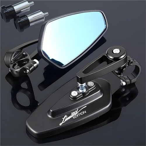HYRHEV Espejos retrovisores Motocicleta para NMAX N MAX N-MAX 155 250 400 125 2 Piezas Extremos de Manillar CNC Color Negro Motorcycle Rearview Mirror(Limited Edition)