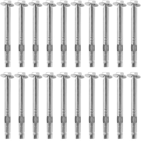 Nicear M6x80 Expansion Anchor Bolts 20pcs, Stainless Steel Heavy-Duty Sleeve Anchors with Hex Nuts for Concrete & Masonry Wall Mounting