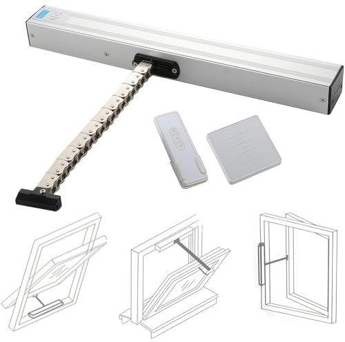Mixtric Elektrischer Fensteröffner-Antrieb, Hub 300–1000 Mm, Automatischer Fensteröffner/-Schließer Mit Kettenantrieb, Für Flügelfenster, Dachfenster Und Dachlüfter,Silber,700mm