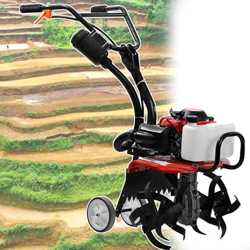 4-Stroke Petrol Tiller Cultivator - Lightweight & Compact Soil Rotovator with Powerful Engine and Sure Grip Handles for Dependable Ploughing and Garden Maintenance