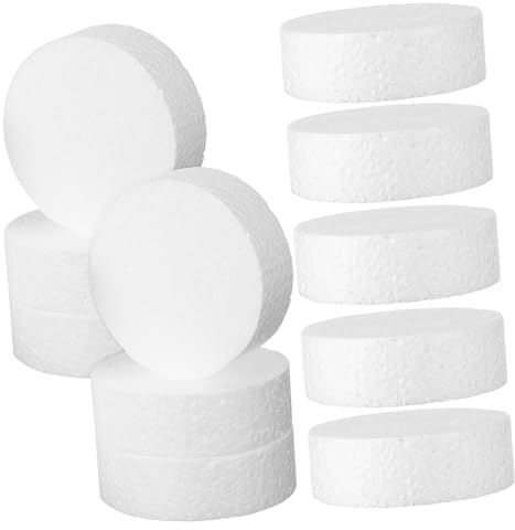 HOODANCOS 18 Cilindros de Espuma White para Manualidades, Fáciles de Decorar y Seguros, Ideales para Actividades Aula y Decoración de Pasteles