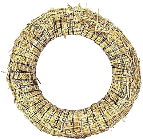 Strohkranz Ø 80 cm – Strohring/Rohling Kranz Natur, Stabiler Kranz aus Naturmaterial, ideal zum Verarbeiten, Umwickeln und Schmücken