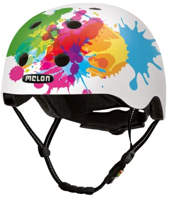 Melon Fahrradhelm »Coloursplash« für Damen, Herren und Kinder | Leichter & sicherer urbaner Cityhelm mit Magnetverschluss, individuell anpassbar in weiß, bunt | Größe M-L (52–58cm)