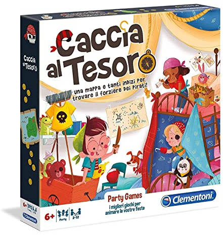 Clementoni - Caccia al Tesoro, Gioco da Tavolo, Party Game per Bambini 6+ Anni e Tutta la Famiglia, 2-12 Giocatori, Più di 80 Indizi e Indovinelli, Made in Italy, Lingua Italiana, 16153