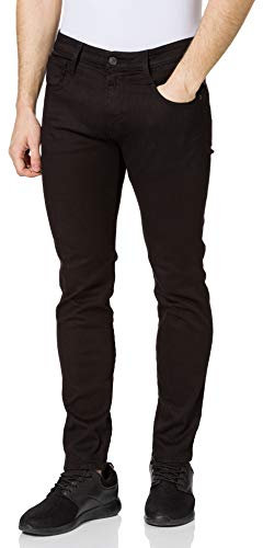 Replay men's jeans Anbass slim fit with power stretch, black (Black 098), W30 x L30