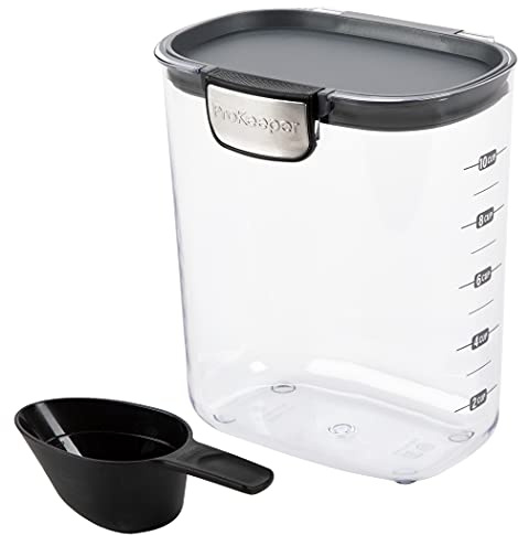 ProKeeper+ by Progressive International Clear Plastic Airtight Food Baker's Kitchen Storage Organization Container Canister Set with Magnetic Accessories (Grain 2.5-Quart)
