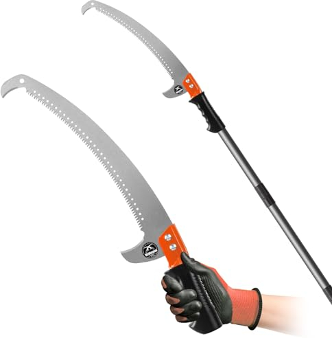 Walensee Sierras para podar árboles 3 m ligero extensión manual de acero inoxidable sierra alta con hoja para recortadora ramas cortaárboles tijeras para silvicultura patio jardín terrazas