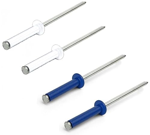 Kit 4 rivetti per fissaggio targa scooter moto quad, 2 Rivetti blu e 2 Rivetti bianchi per targhe