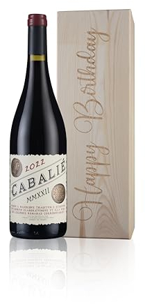 Laithwaites Happy Birthday Red Wine in Wooden Gift Box | Cabalié Red Wine | Southern France Wine | 1 (75cl) Bottle Wine Gift Box