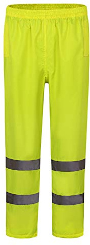 Pantaloni Impermeabili da Uomo ad Alta visibilità con Pantaloni Pioggia da Lavoro di Sicurezza Giallo