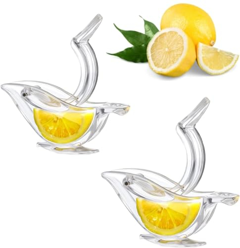 QHFlashbuy Presse Citron 2 Pièces Presse Agrumes Manuels,Presse Agrumes Tranche de Citron,Transparent Presse Citron Presse-Agrumes pour Citron Orange Cuisine Bar