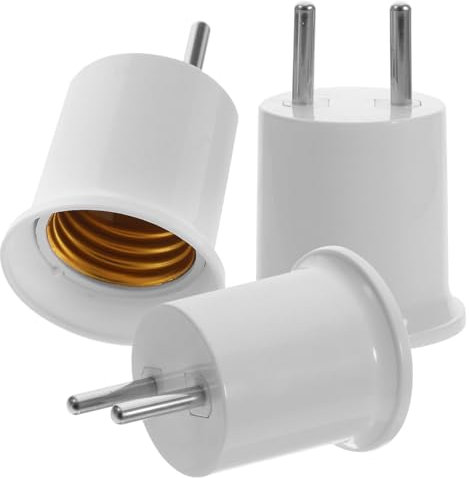 Cabilock 3er Set E27/E26 Lampenfassung Adapter Für EU Steckdose Schraubbare Glühbirnen Adapter Für E26/E27 Leuchtmittel Hochwertige Umwandlung Von Lampenfassung Auf Steckdose